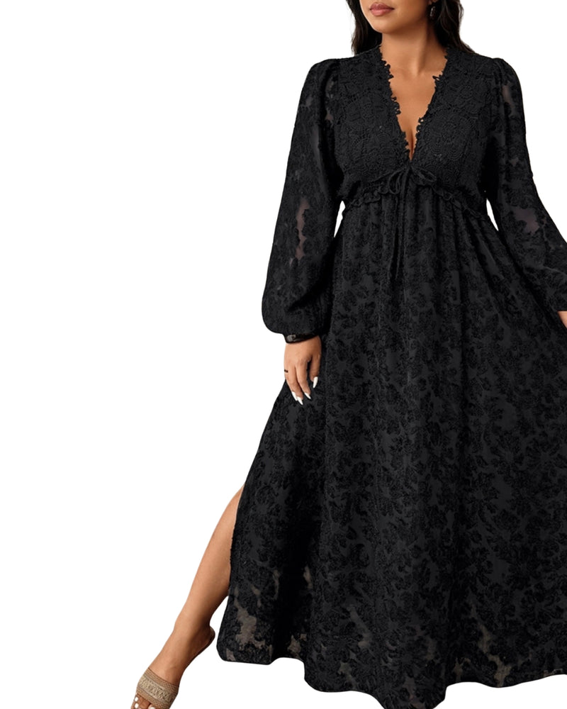 long black lace boho dress Maxi — V-Neck Sleeve Evening Gown closet_103670 Color:Polka Dot This striking bridal gown A-line Short Homecoming Dresses,One