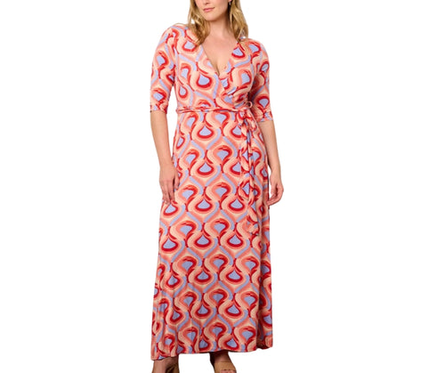 Print wrap maxi dress