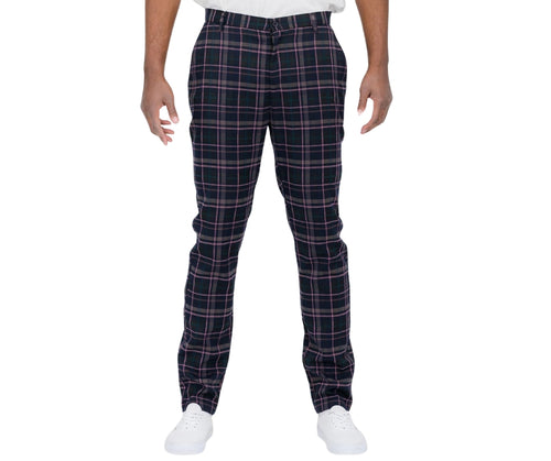 Plaid slim fit pants