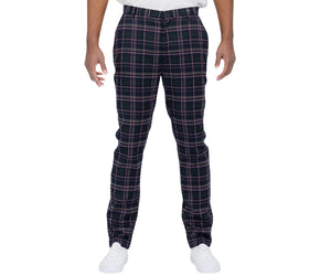 Plaid slim fit pants