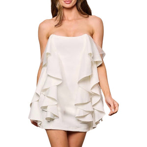 White ruffle dress