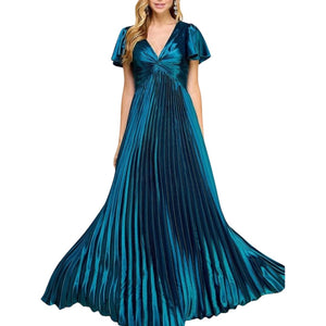 Cobalt pleated gown