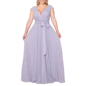Lilac pleated gown