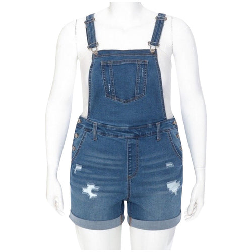 Medium blue jeans overalls