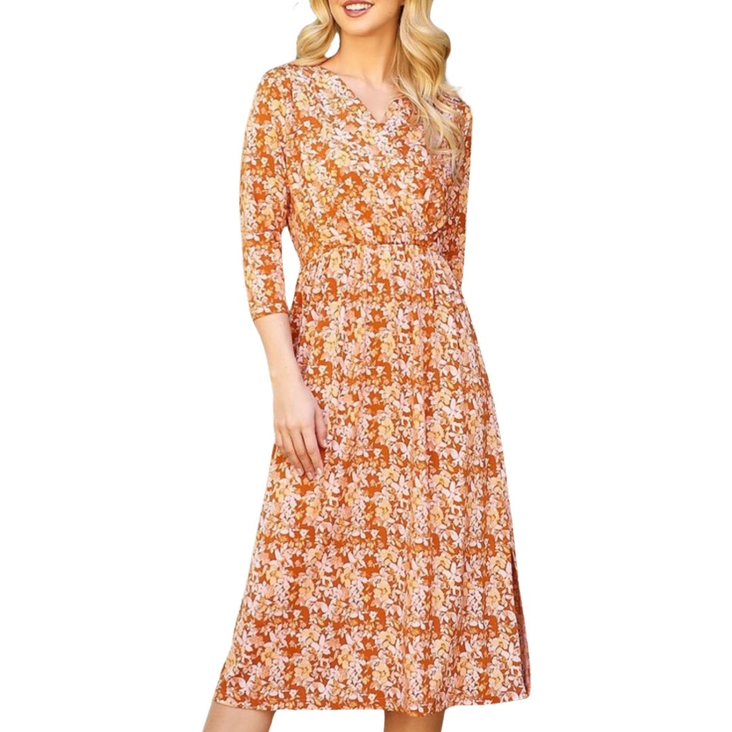 Tangerine print dress