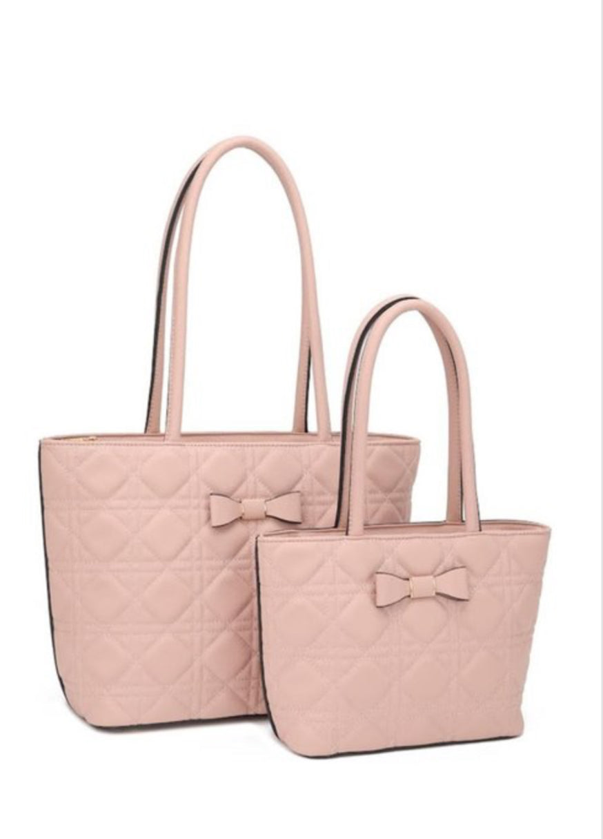 Skin pink bow Fashion bag