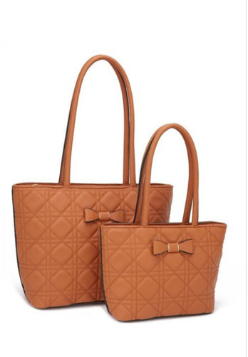 Tan bow Fashion bag