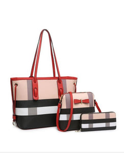 Red plaid Fashion bag