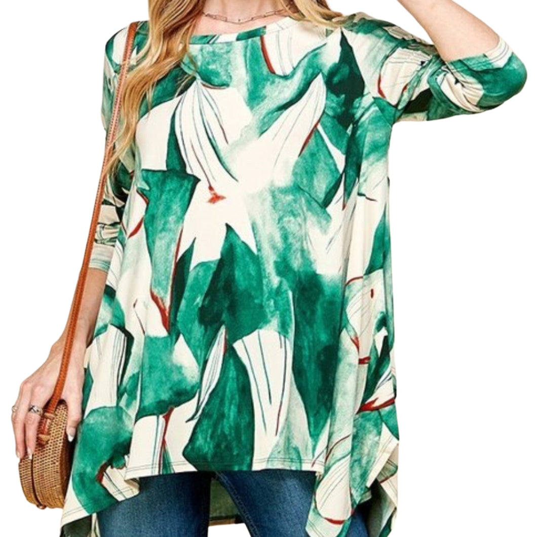 Abstract greens top