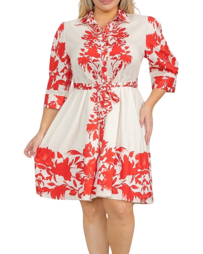 Vanilla Floral Curvy Dress