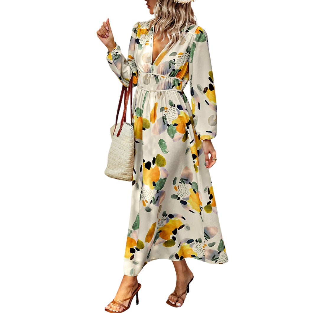 Lemon print maxi dress