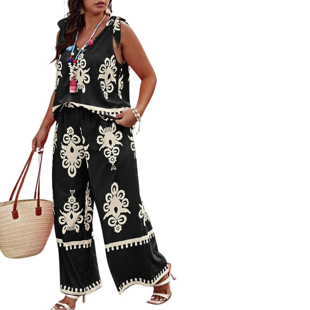 Black and White boho pant set