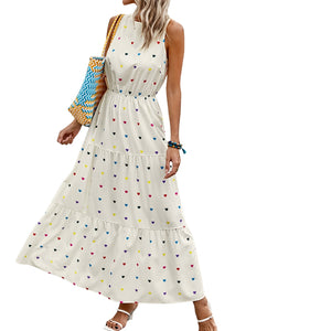 Heart print maxi dress