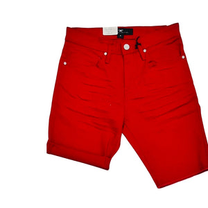 Red jeans shorts