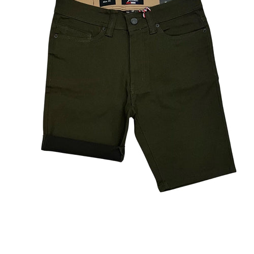 Olive jeans shorts