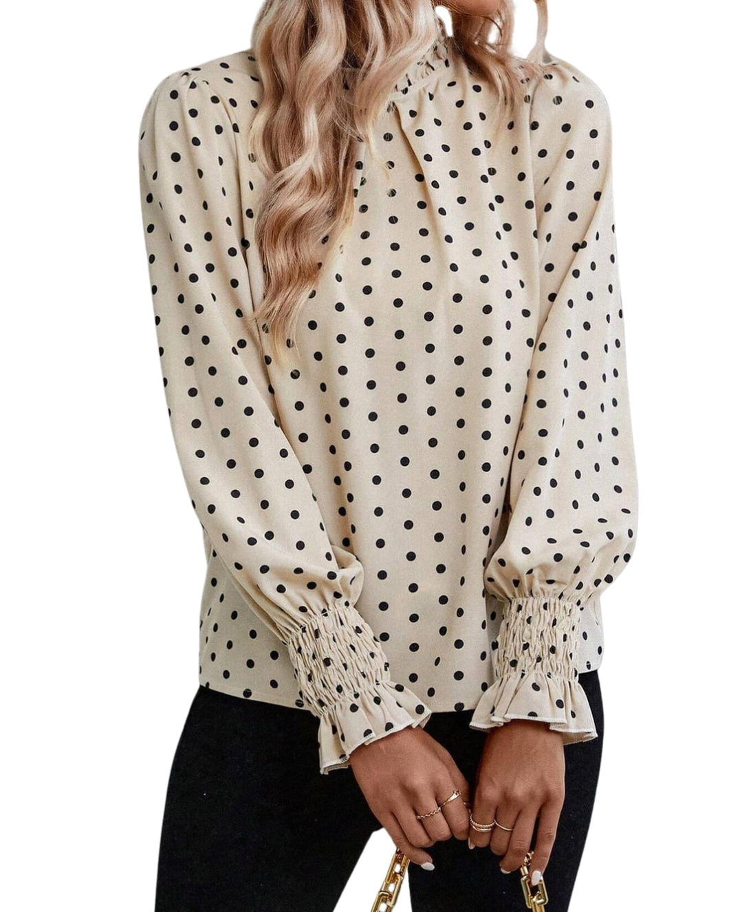 Vanilla and polka dot top