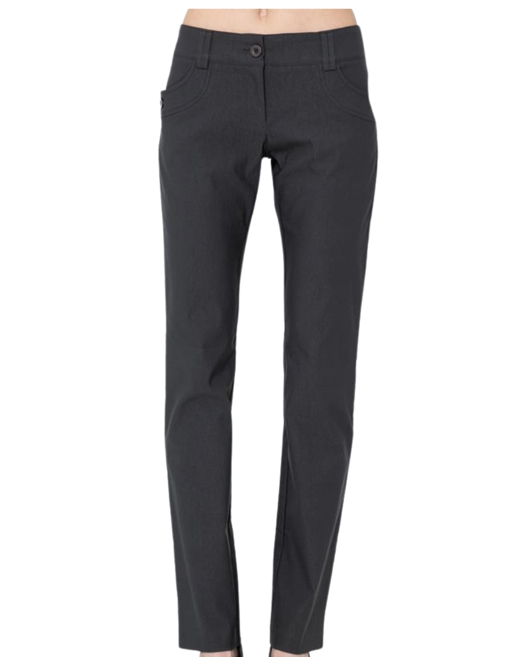 Charcoal executive stretch fiber pants