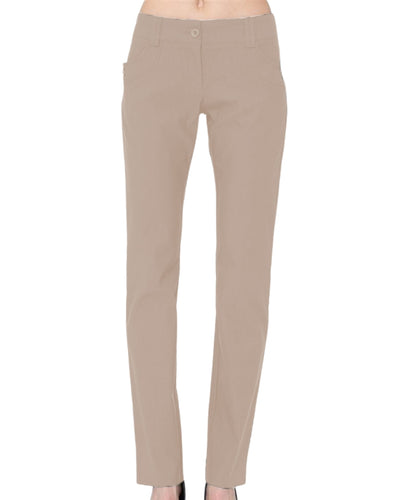 Khaki executive stretch fiber pants