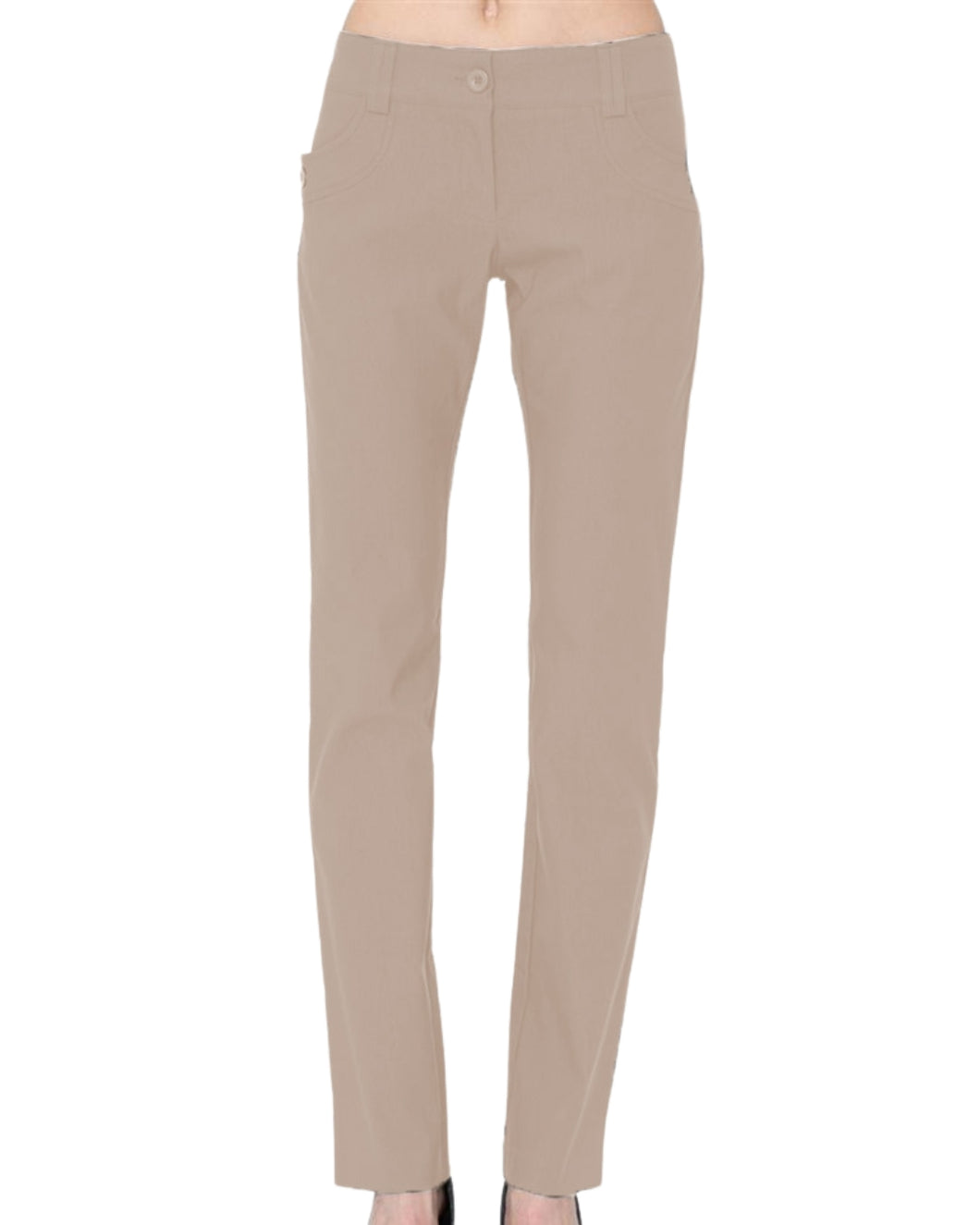 Khaki executive stretch fiber pants