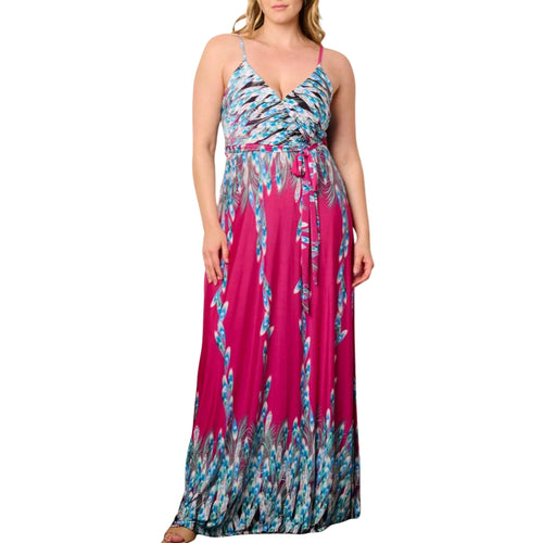 Fuchsia floral maxi dress