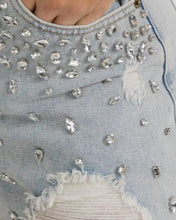 Bejeweled jeans shorts