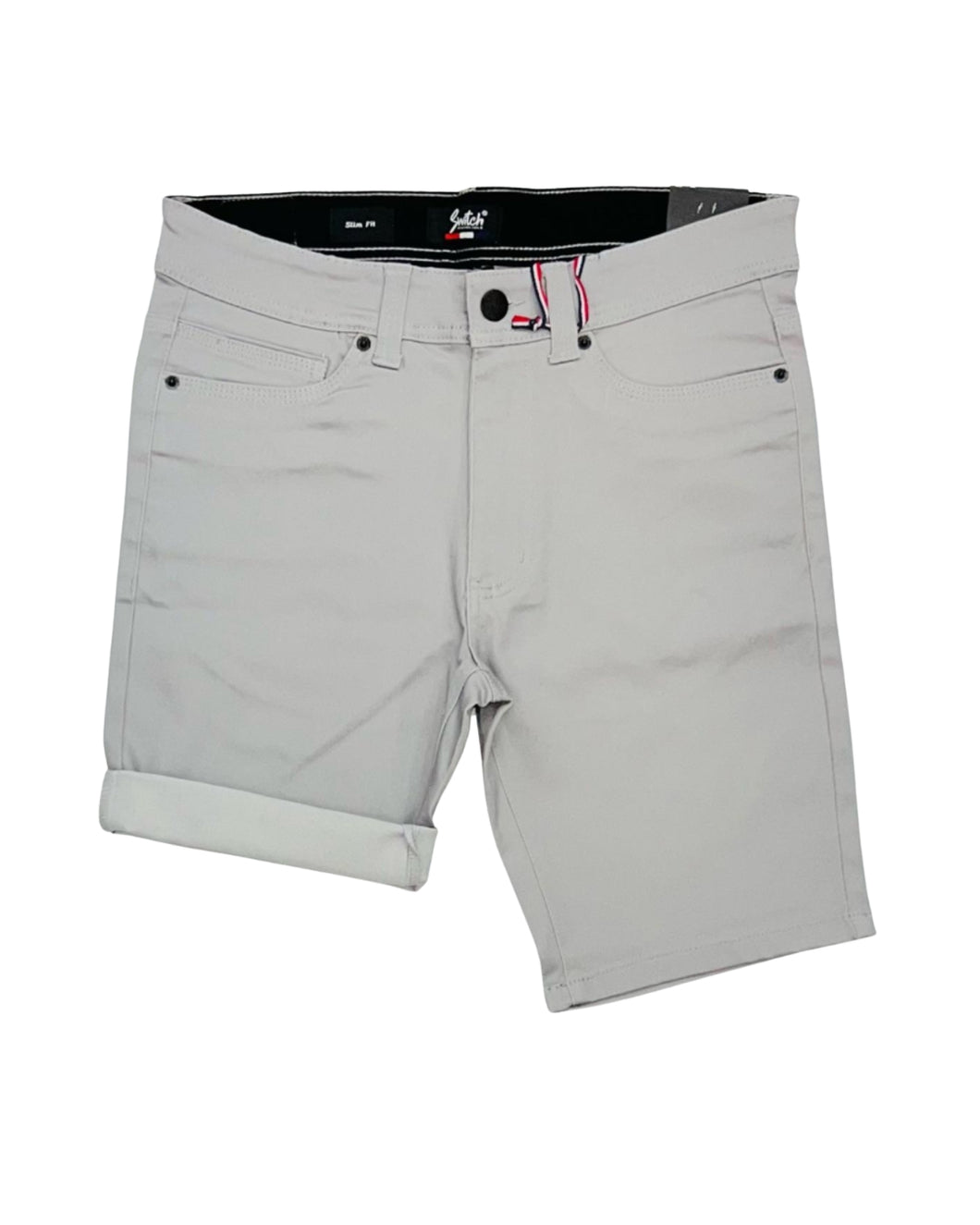 Silver grey jeans stretch shorts