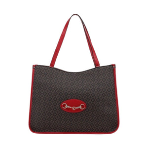 Red accent handbag