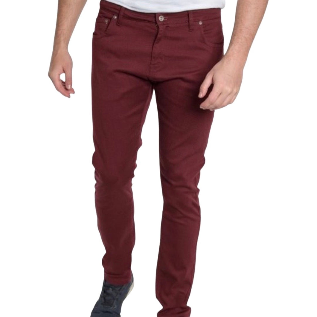 Merlot slim fit chino twill pants