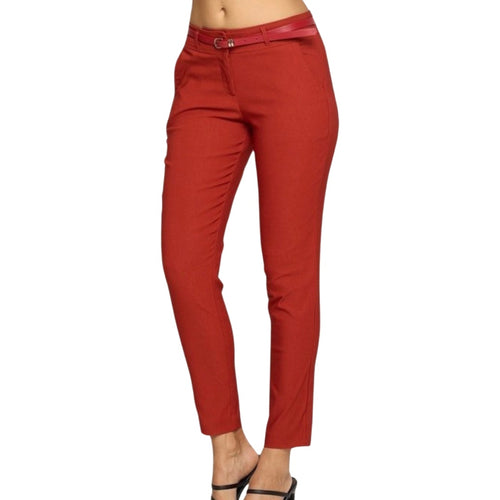 Red slim pants