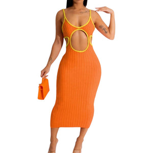 Tangerine cut out Dress