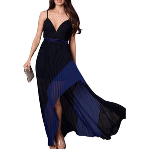 Black & Blue pleated dress